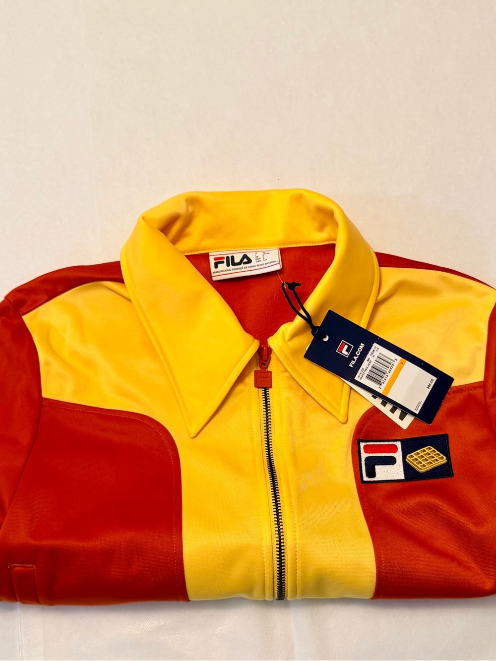 Fila Yellow & Red Colorblock Zip Jacket Small - Picture 12 of 16